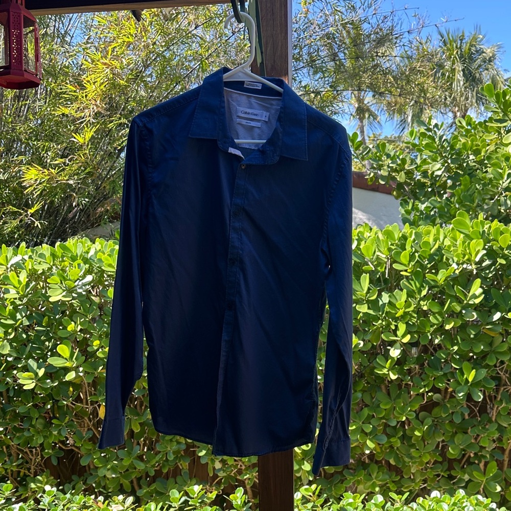 Calvin Klein Deep Blue Casual Button Down Shirt